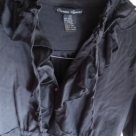 Button Down Ruffled Shirt With Strings - Picture 2 of 4